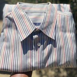 NW Burberry 🇺🇸 Made 💯 cotton Dress Shirt, Sz XL